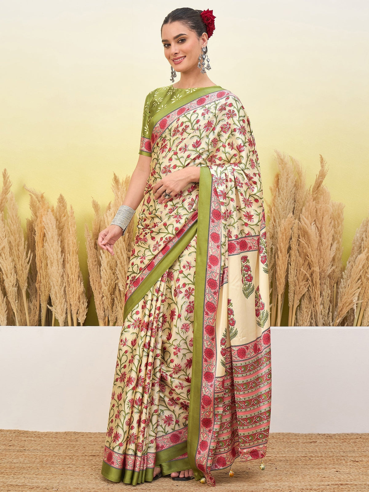 Vedanshi Classic Semi Modal Saree for Traditional Functions