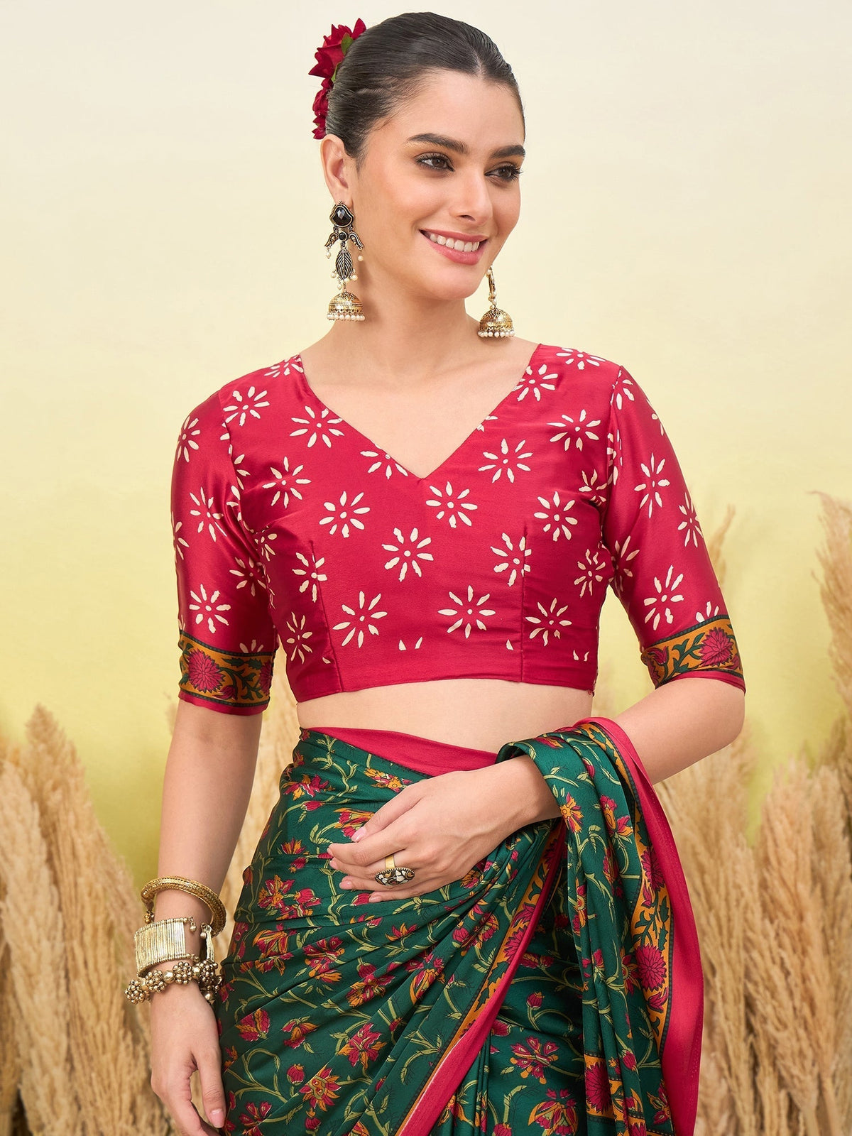 Vedanshi Classic Semi Modal Saree for Traditional Functions