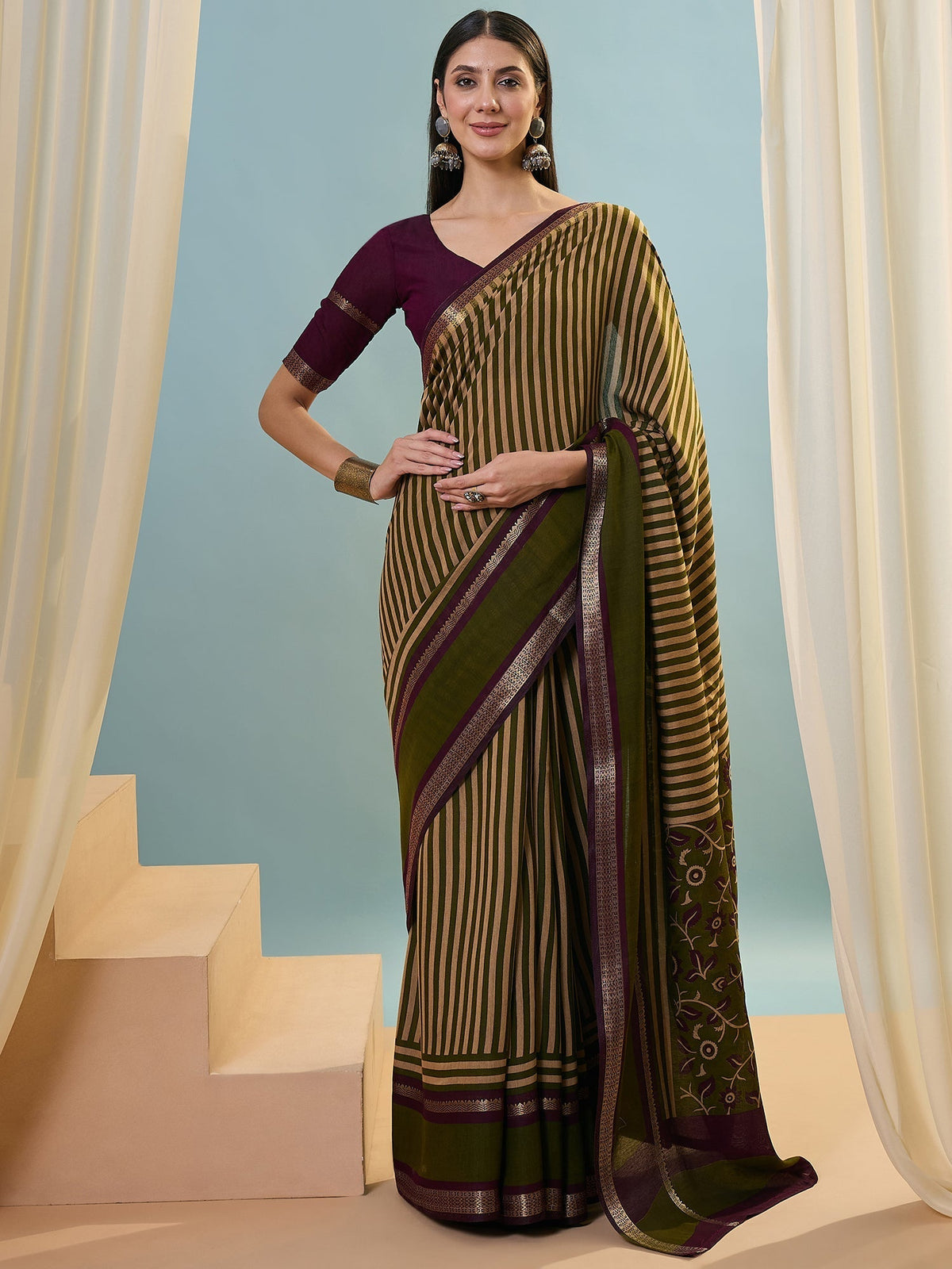 Vyanika Comfortable PV Cotton Saree for Daily & Festive Wear