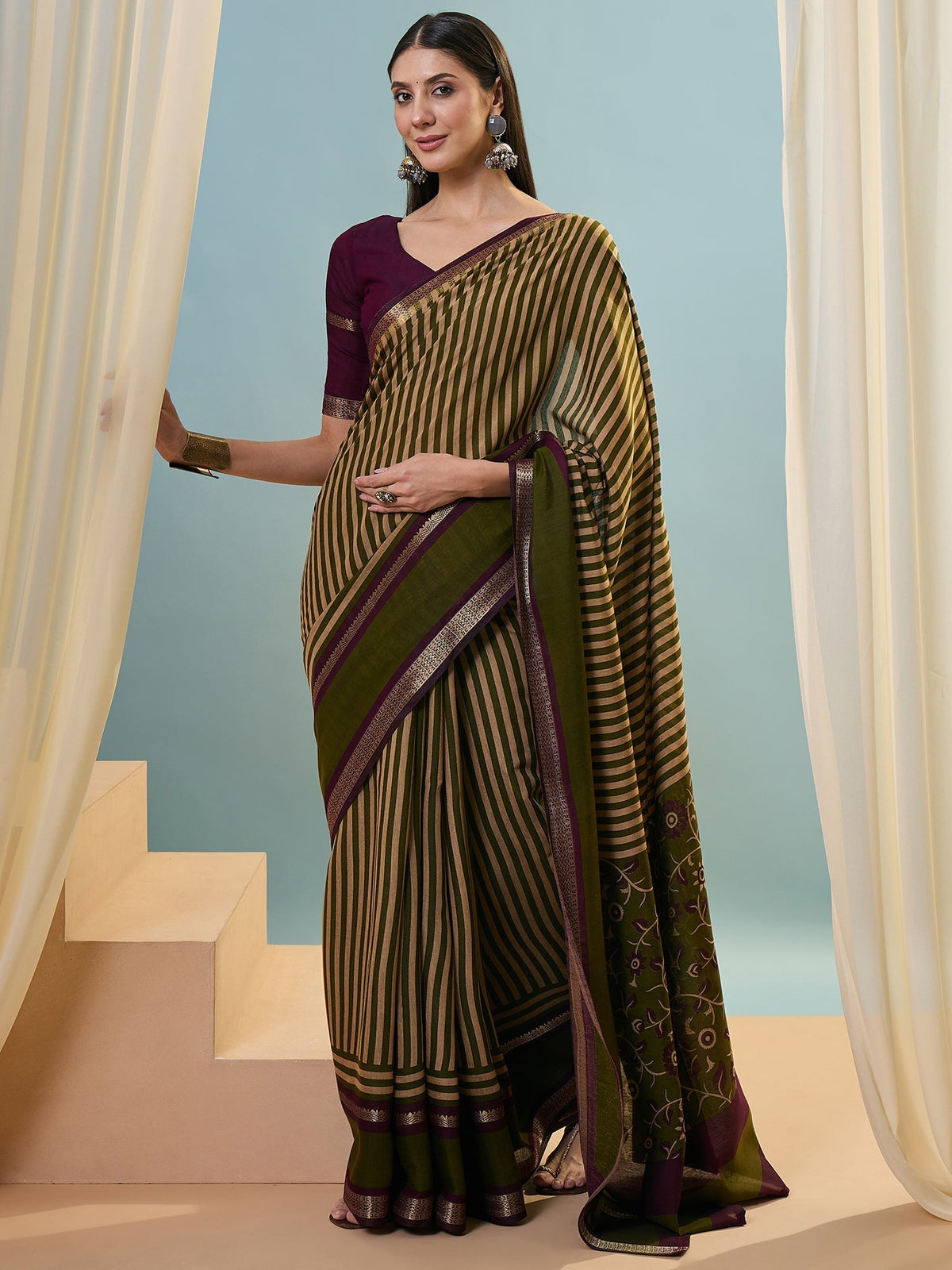 Vyanika Comfortable PV Cotton Saree for Daily & Festive Wear