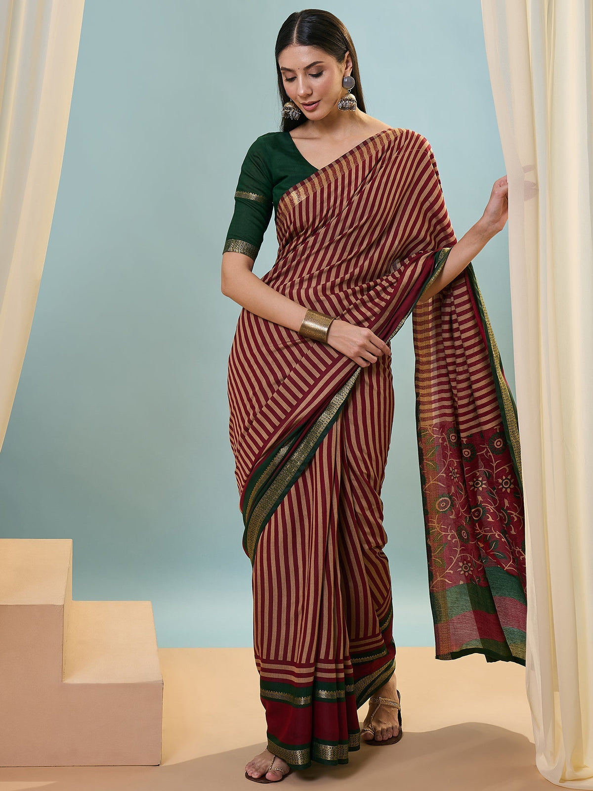 Vyanika Comfortable PV Cotton Saree for Daily & Festive Wear
