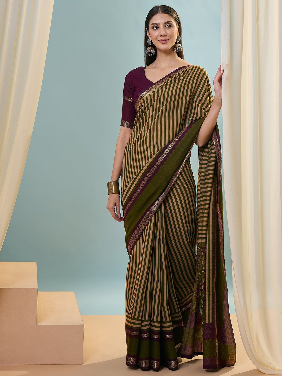 Vyanika Comfortable PV Cotton Saree for Daily & Festive Wear