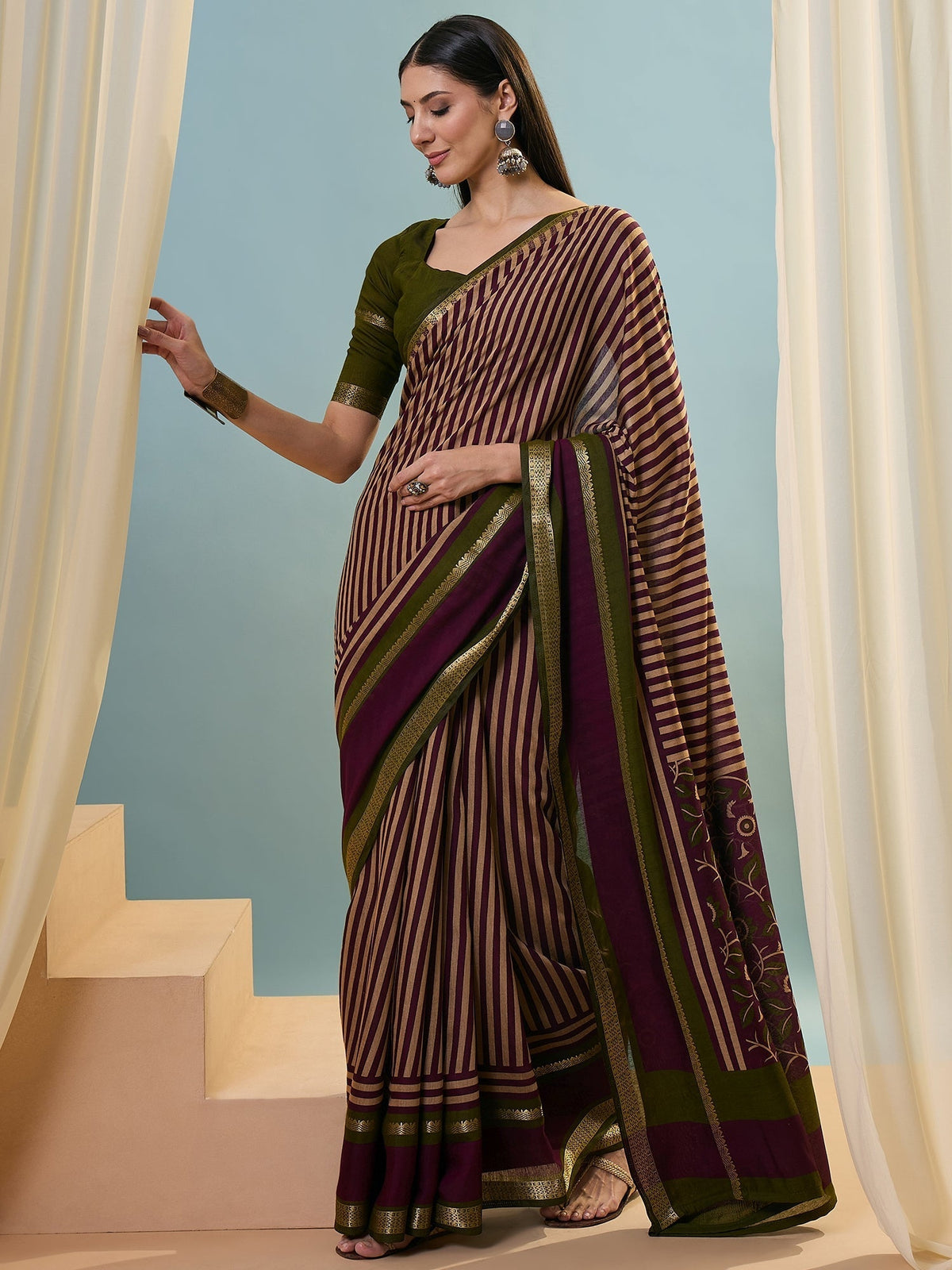Vyanika Comfortable PV Cotton Saree for Daily & Festive Wear