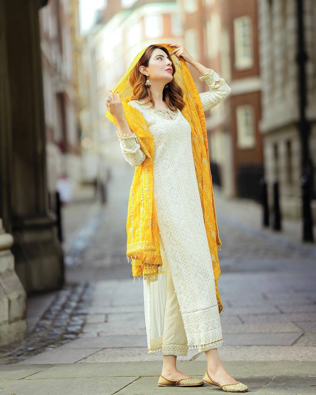 White Premium Designer Ready-to-Wear Top, Bottom, and Dupatta Set