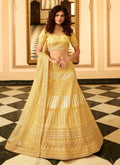 Yellow Resham And Gota Work Organza Wedding Lehenga Choli