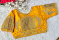 Yellow Watermelon Silk Blouse with Beautiful Cording and Hand-Touched Sequins